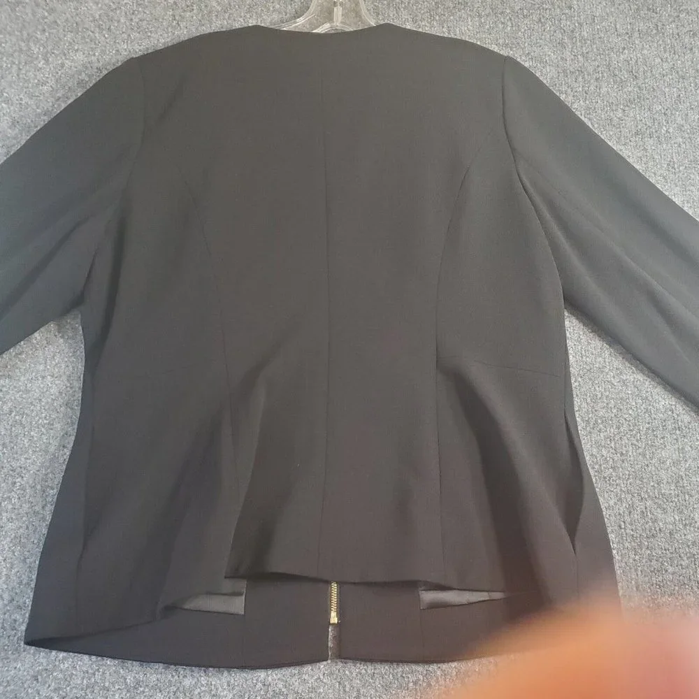 Dennis By Dennis Basso Black Womens Blazer With Gold accent Buttons Size Large - Picture 4 of 10